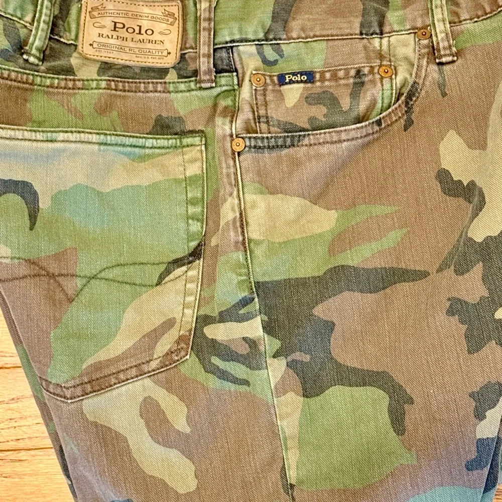 MENS POLO RALPH LAUREN THE SULLIVAN SLIM CAMO PANTS JEANS SZ 38x32 - Picture 3 of 8